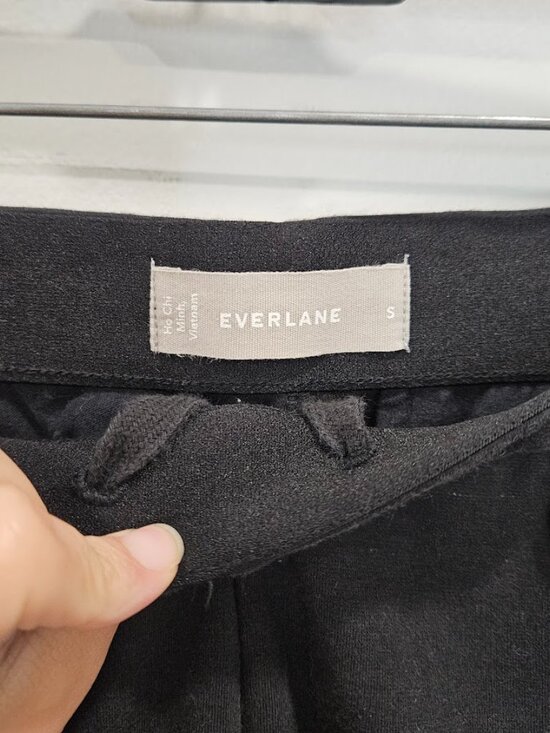 Everlane Black Tapered Leg Pants Dream Slim High Waisted Trousers Office Small - Picture 9 of 12